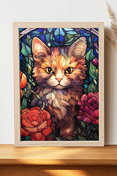 Luna Marissa Αφίσα γάτας - Αφίσα τοίχου από γυαλιστερό χαρτί χωρίς πλαίσιο