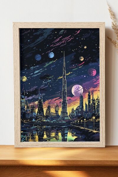 Luna Marissa Πολύχρωμη αφίσα τοπίων - Ψηφιακή αφίσα τέχνης από χοντρό χαρτί χ...