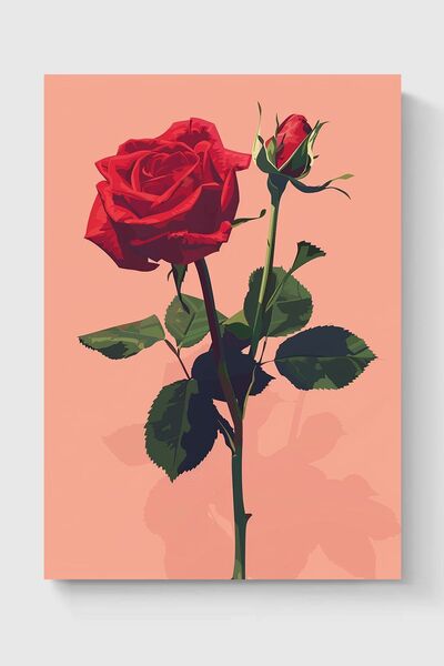 Luna Marissa Αφίσα με κόκκινο τριαντάφυλλο χωρίς πλαίσιο