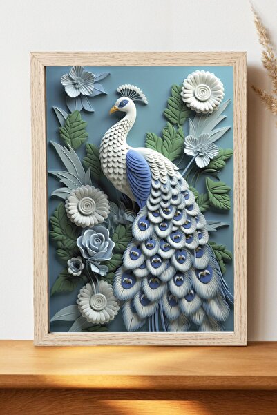 Luna Marissa Αφίσα Peacock - Αφίσα τοίχου από γυαλιστερό χαρτί χωρίς πλαίσιο