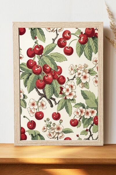 Luna Marissa Vintage αφίσα με κεράσια - Χοντρό χαρτί χωρίς πλαίσιο, ψηφιακή δ...