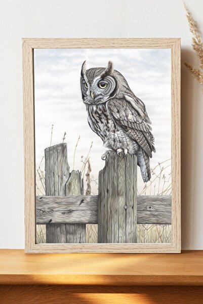 Luna Marissa Αφίσα Κουκουβάγιας - Αφίσα ψηφιακής τέχνης από χοντρό χαρτί χωρί...