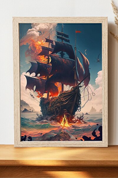 Luna Marissa Εικονογράφηση αφίσας πειρατικού πλοίου - Αφίσα ψηφιακής τέχνης α...
