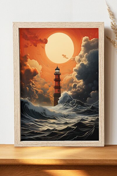 Luna Marissa Αφίσα Φάρου - Αφίσα τοίχου από φωτεινό χαρτί χωρίς πλαίσιο