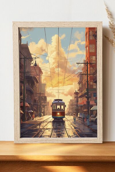 Luna Marissa Εικονογράφηση Αφίσα τρόλεϊ - Αφίσα ψηφιακής τέχνης από χοντρό χα...