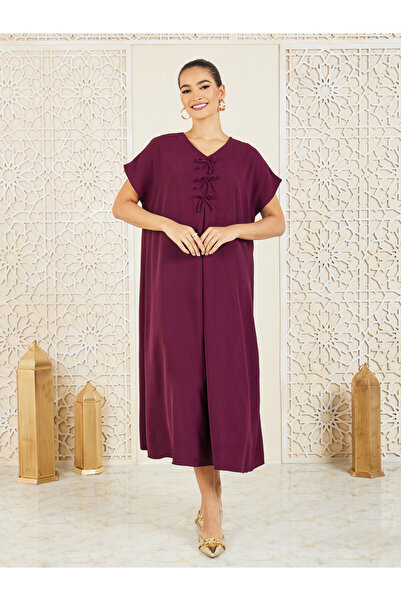 Styli Bow Tie Detail Under Abaya Dress