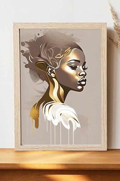 Luna Marissa Αφηρημένη αφίσα αφρικανικής γυναίκας - Χοντρό χαρτί χωρίς πλαίσι...