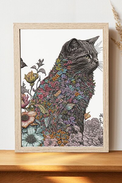 Luna Marissa Εικονογράφηση αφίσας γάτας - Αφίσα ψηφιακής τέχνης από χοντρό χα...