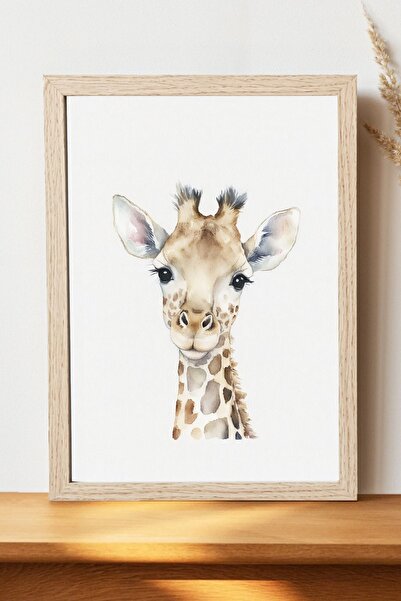 Luna Marissa Μίνιμαλ αφίσα καμηλοπάρδαλης - Αφίσα ψηφιακής τέχνης από χοντρό ...