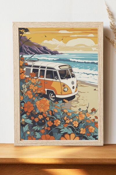 Luna Marissa Αφίσα ρετρό μίνι μπιτς - Αφίσα ψηφιακής τέχνης από χοντρό χαρτί ...