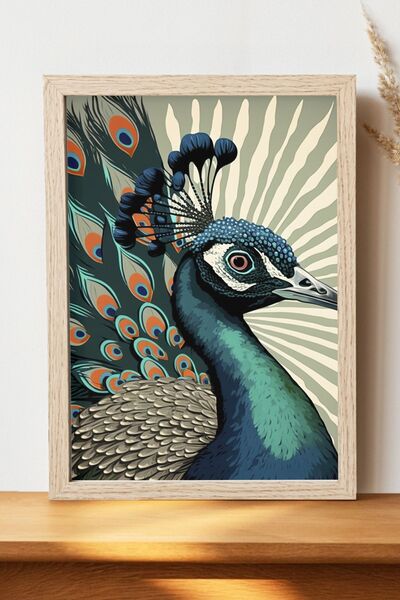 Luna Marissa Αφίσα Peacock - Χοντρό χαρτί χωρίς πλαίσιο, ψηφιακή διακοσμητική...