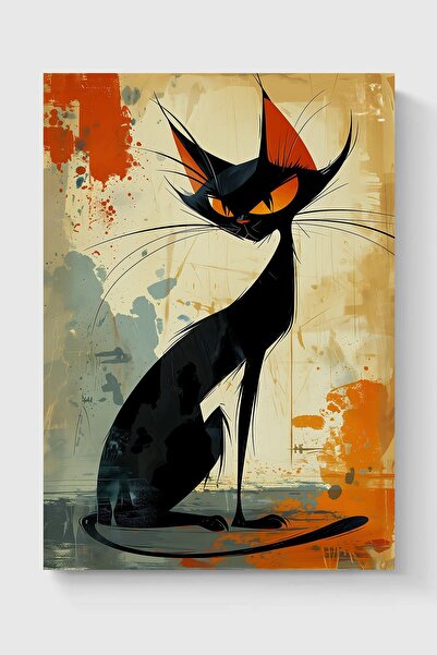 Luna Marissa Σουρεαλιστική αφίσα γάτας χωρίς πλαίσιο τοίχου