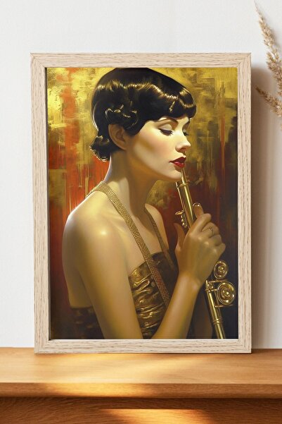 Luna Marissa Γυναικεία αφίσα σαξοφωνίστριας - Ψηφιακή διακοσμητική αφίσα από ...