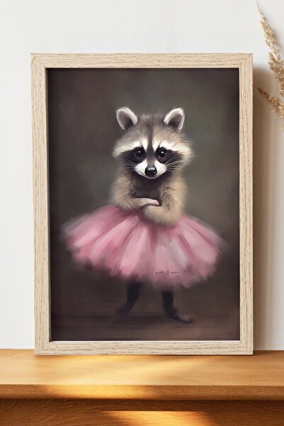 Luna Marissa Bale Rakun Poster - Çerçevesiz Kalın Kağıt Dijital Art Poster