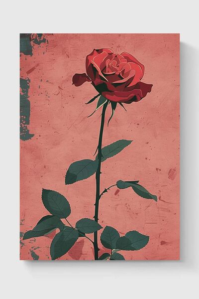 Luna Marissa Αφίσα με κόκκινο τριαντάφυλλο χωρίς πλαίσιο