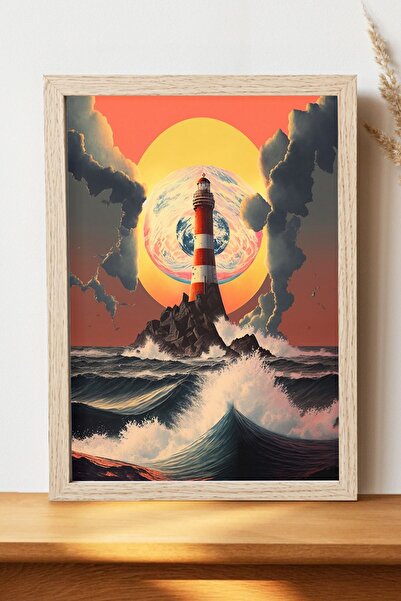 Luna Marissa Αφίσα Φάρου - Αφίσα τοίχου από φωτεινό χαρτί χωρίς πλαίσιο