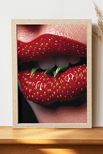 Luna Marissa Αφίσα για τα χείλη με φράουλες - Αφίσα τοίχου από γυαλιστερό χαρ...