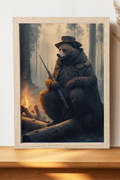 Luna Marissa Καλλιτεχνική αφίσα Hunter Bear - Διακοσμητική ψηφιακή αφίσα χωρί...