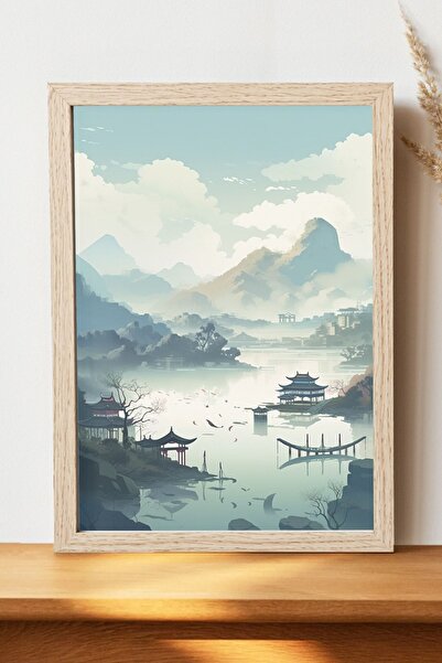 Luna Marissa Αφίσα με κινέζικο τοπίο - Αφίσα ψηφιακής τέχνης από χοντρό χαρτί...