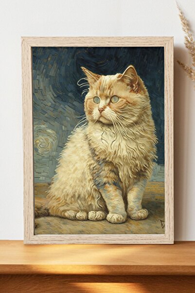 Luna Marissa Καλλιτεχνική αφίσα γάτας - Ψηφιακή αφίσα τέχνης από χοντρό χαρτί...