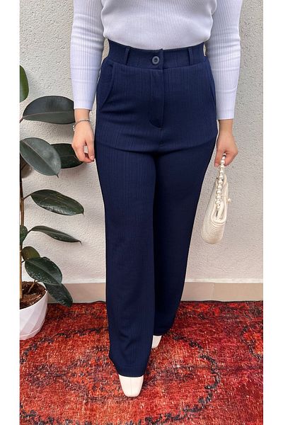 ElitWear Women's Patterned Belted Trousers