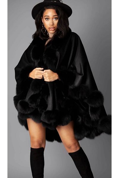 janbely Black Poncho