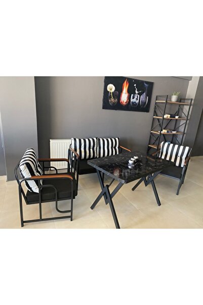 Serdemdizayn Serdem 2+1+1+masa Bahçe Balkon Takımı çizgili