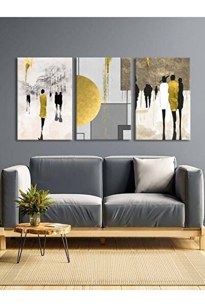 Voovart Kanvas Duvar Tablosu 3'lü Canvas Tablo Seti - Voov4082