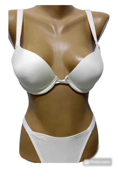 Cansoy طقم حمالة صدر نسائية ناعمة من Ebru - رافعة مزدوجة وأسلاك داخلية