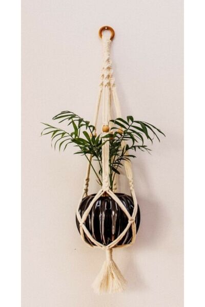 ME TERRA Çiçek Makrome Ip Saksılık Saksı