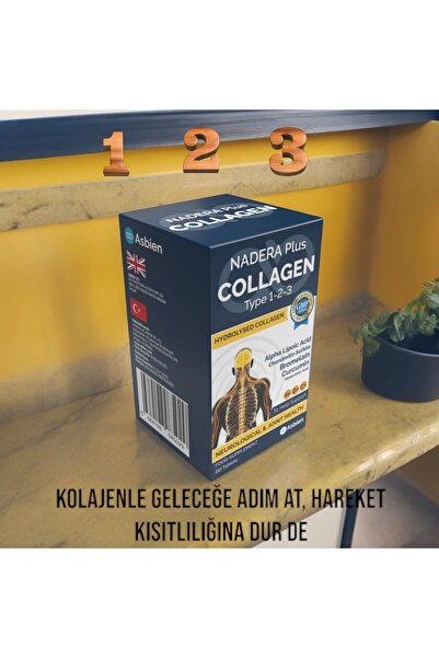NADERA PLUS Tip 1-2-3 Kolajen, Bromelain, Kurkumin, Alfa Lipoik Asit, Hyaluronik Asit, Asbien