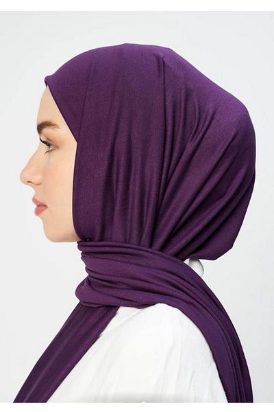 Modakaşmir Plum Color Combed Cotton Shawl