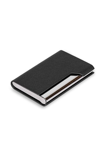 SEDEF SİLVER Faux Leather Wallet Combining Elegance and Durability, Metal Card Holder and Business Card Holder
