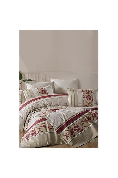 Cotton Life طقم بيكيه مطبوع مزدوج باللون الفيروزي والبيج
