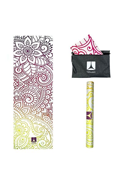 Rebuwo Seyahat Yoga Matı Katlanabilir Doğal Kauçuk Mat 1mm