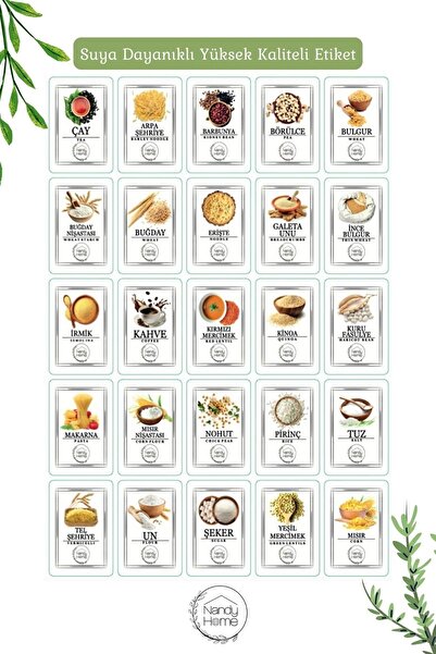 Nandy Home White X8 Storage Set of 24 - Unbreakable Square, Labeled, 1.75/1.2/0.5 Lt