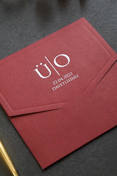 Pixel Davetiye 100 Adet Davetiye 2024 Yeni Bordo Davetiye - Düğün - Nişan - Nikah - Kına Davetiyesi - 2051