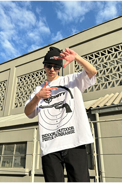 serline Okolno oružje belo Oversize kroj T-shirt