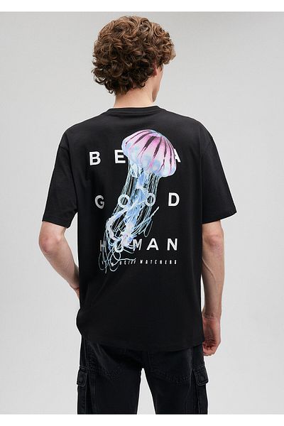 Mavi Back Printed Black T-Shirt Loose Fit / Loose Relaxed Fit0612082-900