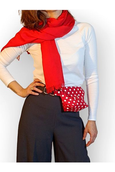 minart design White Polka Dot Small Mini Bag Waist Bag