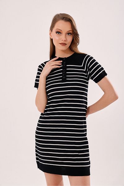 Cloudy Kids Rochie de damă cu mânecă scurtă cu decolteu