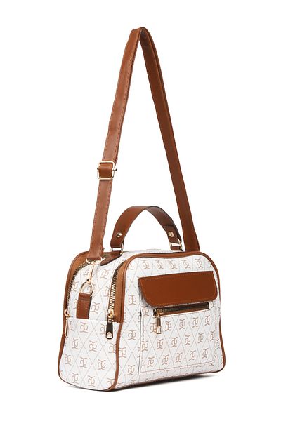 Adelina Bags Patterned Women's Bag and Mechanical Wallet Set - For Hand and Shoulder