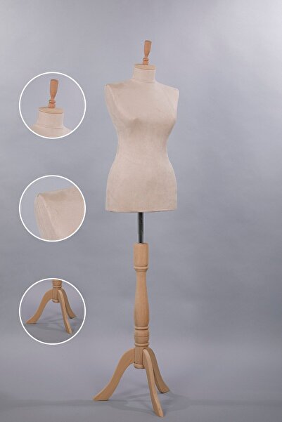 TERZİ DÜKKANI Ahşap Ayaklı 38 Beden Bayan Terzi Mankeni, Prova Mankeni, Vitri...