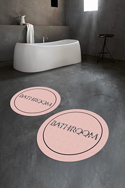 Napoli Home Set de baie rotund dublu pentru baie, lavabil, cu bază anti-alune...