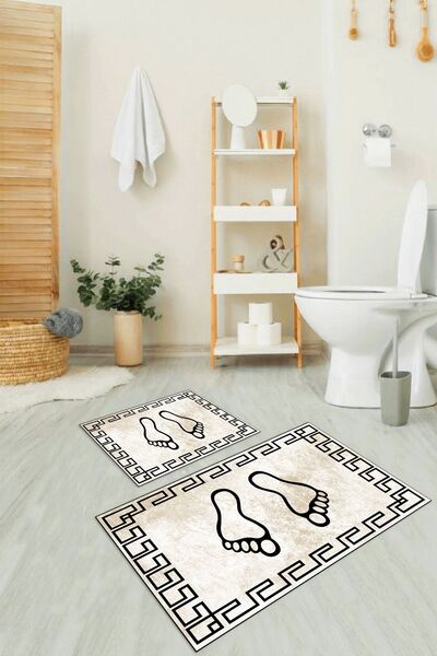 Napoli Home Set de toaletă digital cu imprimeu anti-alunecare, lavabil, cu mo...