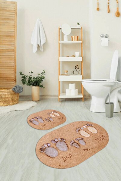 Napoli Home Set de toaletă ovală, lavabil, cu bază anti-alunecare 3D Digital ...