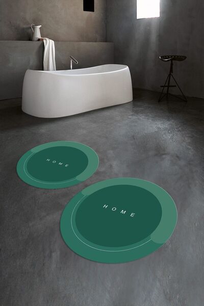 Napoli Home Digital Printed Non-Slip Base Washable Home Round Double Bathroom Set