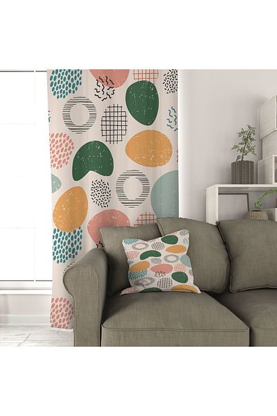 Napoli Home Digital Printed Custom Design Stylish Living Room Kitchen Single Wing Background Curtain, N-KP-88-02,