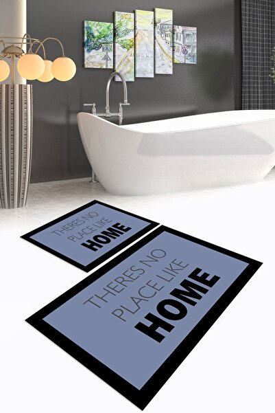 Napoli Home Set de toaletă digital cu imprimeu anti-alunecare, lavabil, pentr...