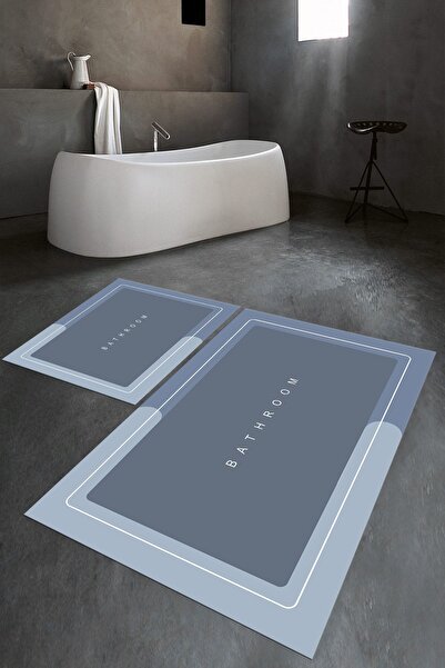 Napoli Home Set de toaletă digital cu imprimeu anti-alunecare, lavabil, pentr...